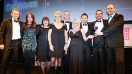 Barclays collect their trophy for the award for Youth Employment Initiative