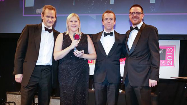 Nicola Burrows collects the HR Professional of the Year trophy