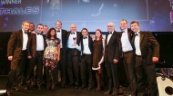 Thales collect their 2013 award from Lord Sawyer