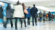 People walking to work