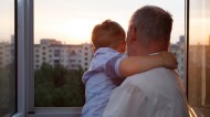 Grandfather with grandson
