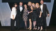 The team from AdviserPlus collect the HR Supplier Partnership Award