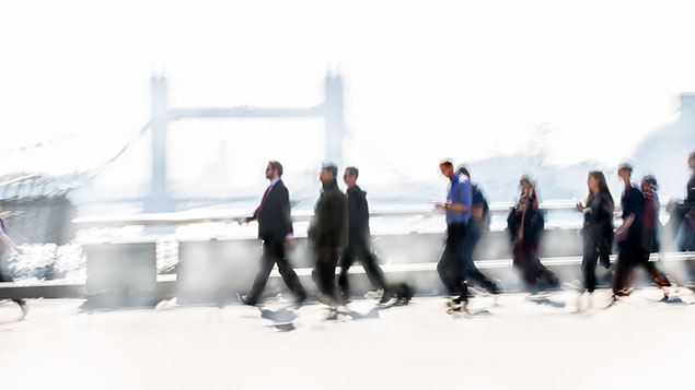 people commuters on London Bridge