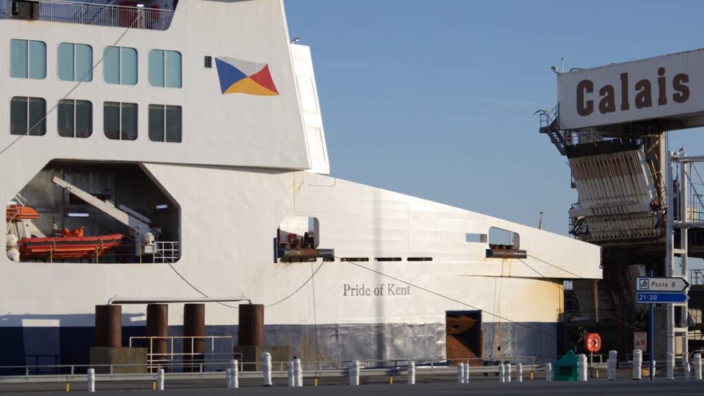 P&O Ferries Pride of Kent ship in Calais