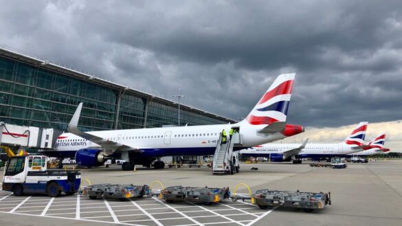 BA airliner at Heathrow airport