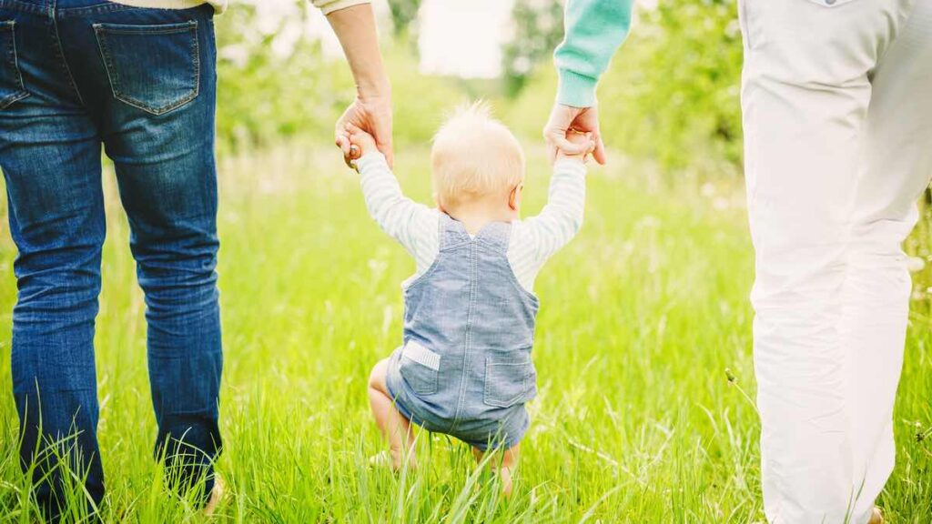 toddler and parents