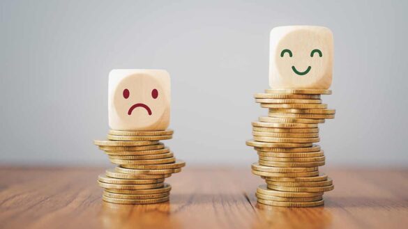 Stack of coins illustrating the gender bonus gap