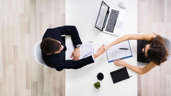 A person attending a job interview