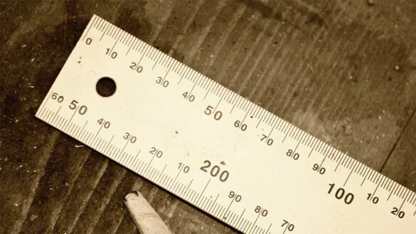 A wooden ruler on a table