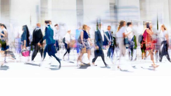 People going to work