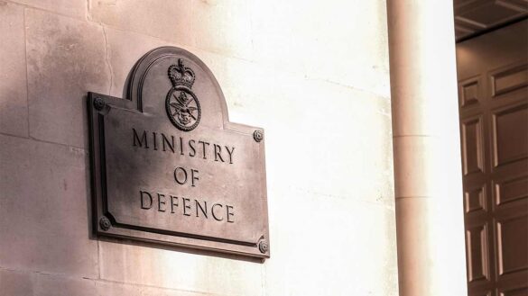 Ministry of Defence sign in London