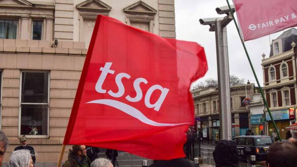 TSSA flag at a demonstration