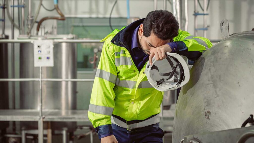 A male construction worker with long Covid