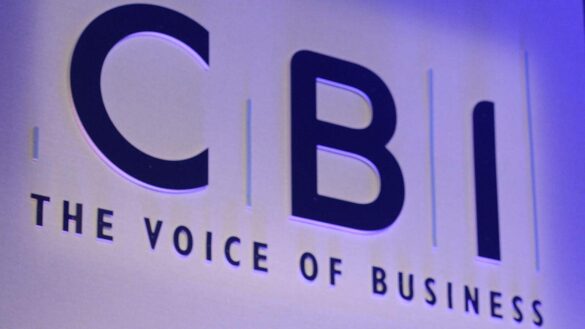 A sign of the CBI's logo and the tagline "The Voice of business"