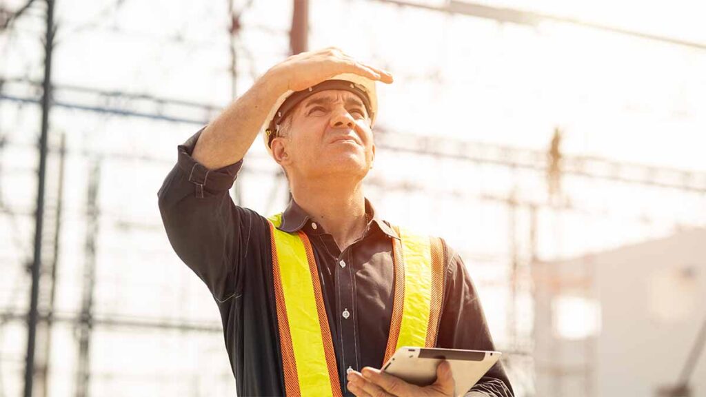 An outdoor worker in the sun