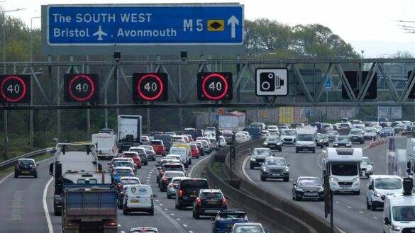 Bank holiday traffic on the M5