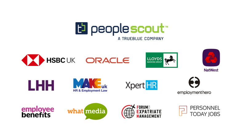 Personnel Today Awards 2023 sponsors: PeopleScout, Oracle, Lloyds Banking Group, NatWest, LHH, Make UK, XpertHR, Employment Hero, Employee Benefits, What Media, Forum for Expatriate Management and Personnel Today Jobs.