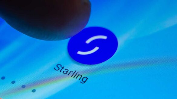 A Starling Bank app on a smartphone