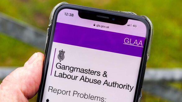The Gangmasters & Labour Abuse Authority website on a smartphone