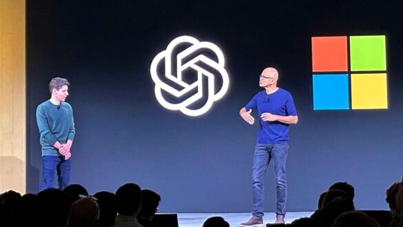 OpenAI staff threaten to quit unless board resigns: Former CEO Sam Altman on stage with Microsoft CEO Satya Nadella at OpenAI's first developer conference in San Francisco