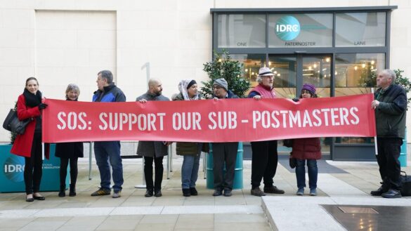 Protesters supporting subpostmasters