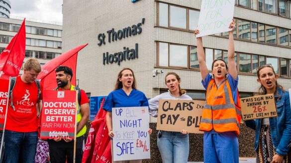 Hospital doctors on strike