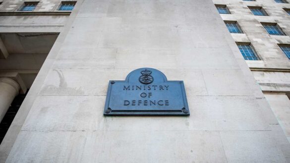 A plaque outside the Ministry of Defence in London