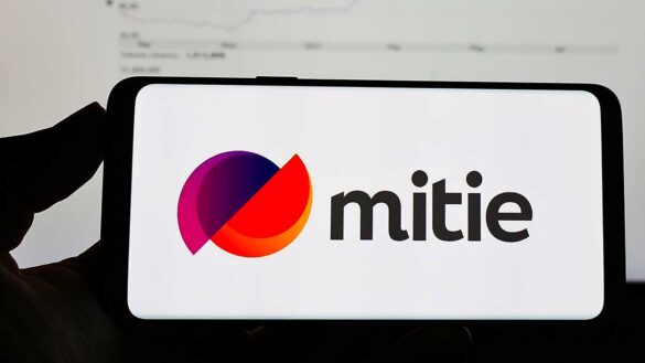 Mitie logo on a phone screen