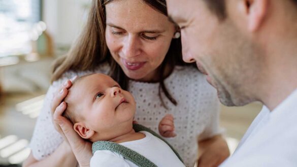 Parents with newborn baby