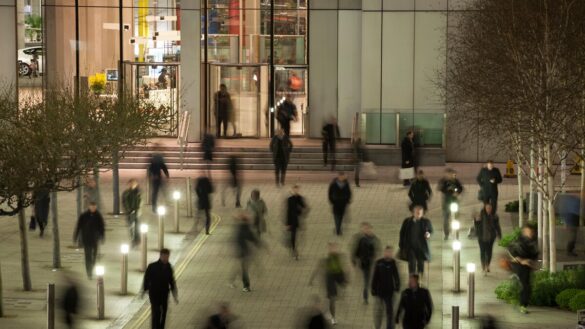 Winter people leaving office