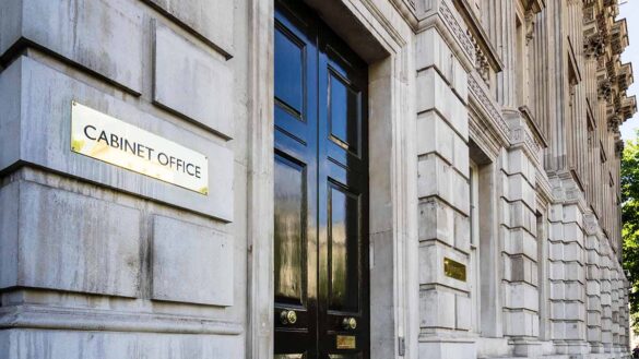 Cabinet Office door on Whitehall, London