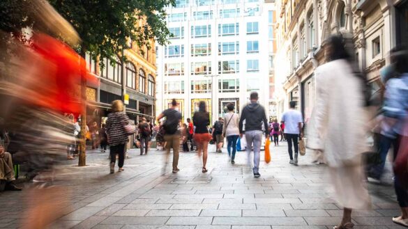 A busy street in London