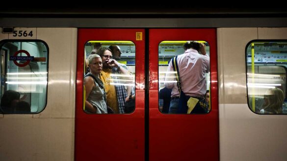 Commuters on the Tube in London