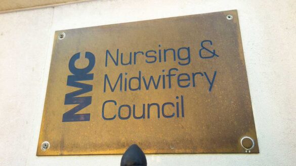 A sign outside the NMC's headquarters