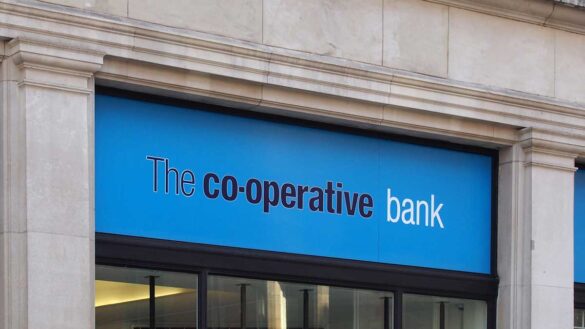 Sign outside a branch of The Co-operative Bank