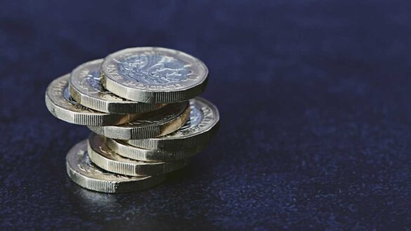 A stack of pound coins