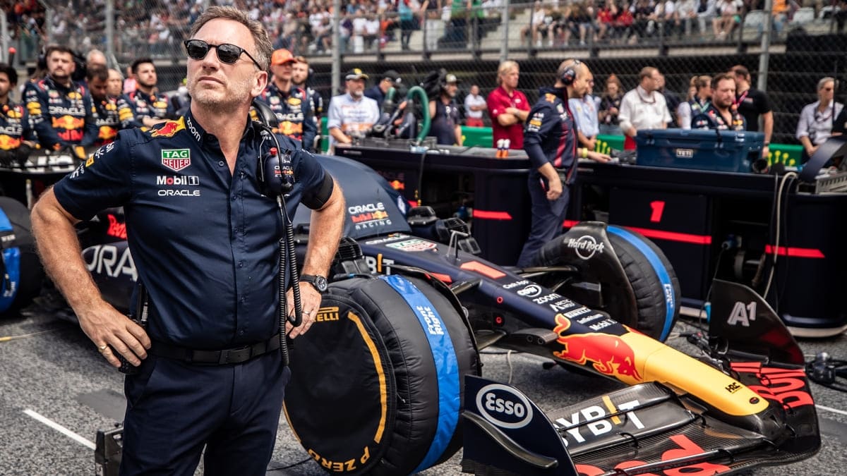 Christian Horner, team principal Red Bull in front of a car at last year's Austrial Grand Prix