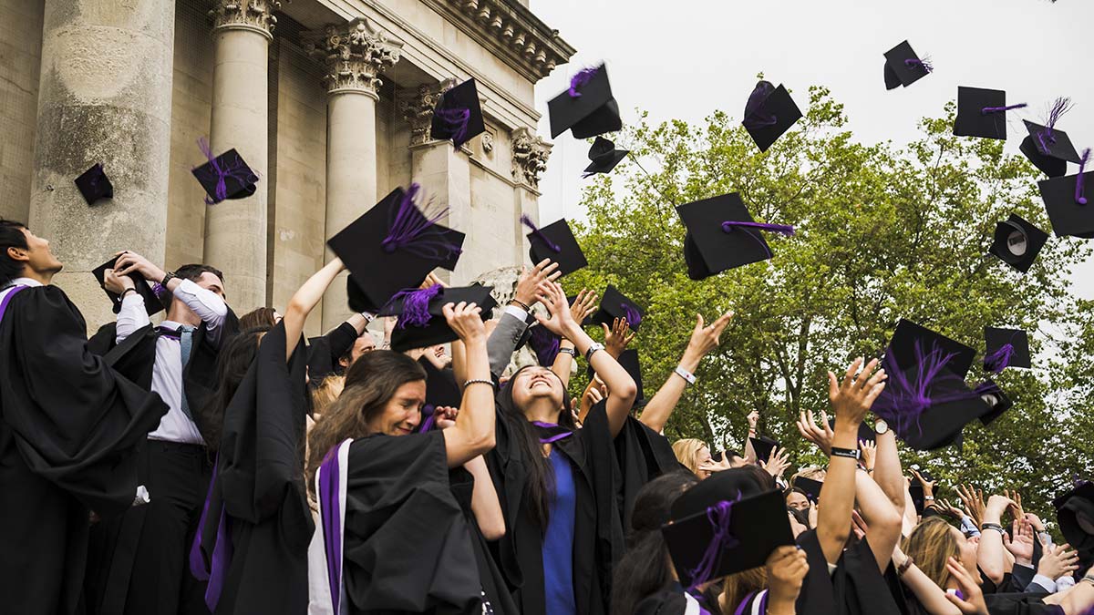 Graduates at a graduation ceremony