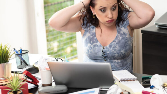 untidy office woman