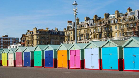 Colourful Beach huts in Hove