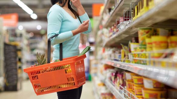 A woman shopping in a supermarket