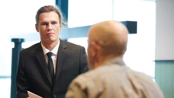 Two men in a job interview