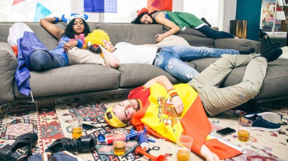 Hungover football fans