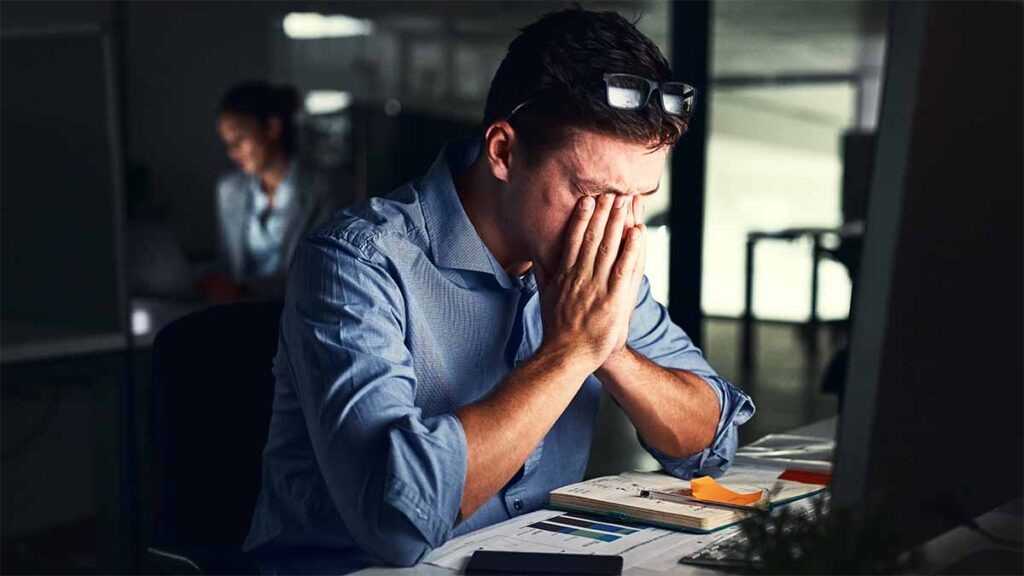 A stressed employee