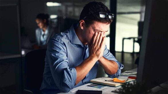 A stressed employee