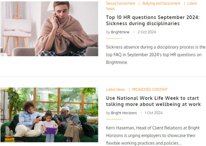 Promoted content. Personnel Today marketing and advertising solutions - UK HR professionals