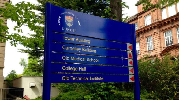 Dundee University sign board