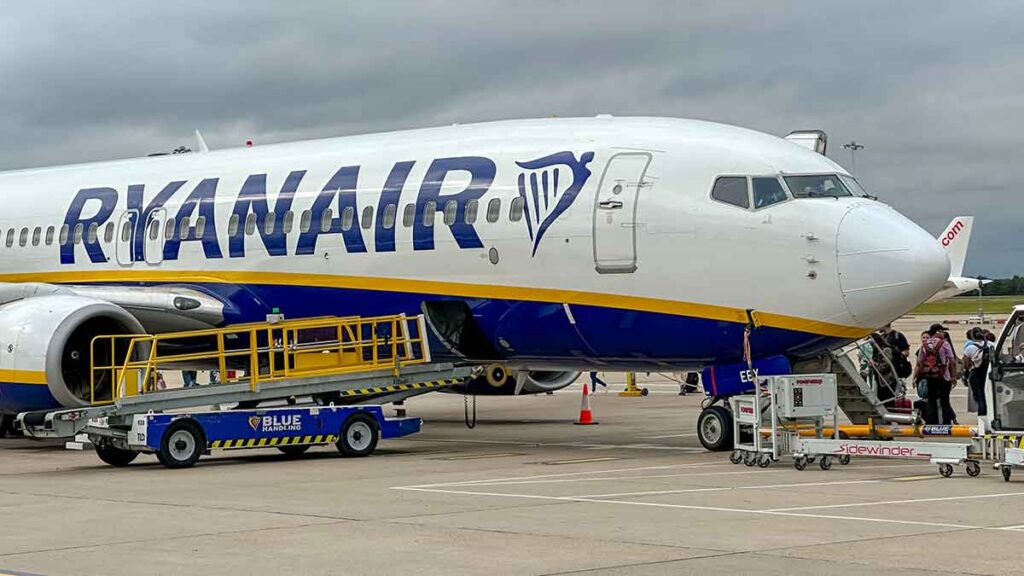Ryanair pilot worker status. Ryanair and Storm Global v Lutz - Court of Appeal. Photo shows a Ryaniar plane at Stansted Airport.