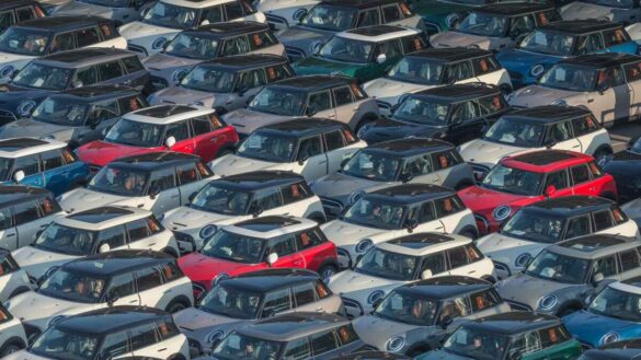 Minis for export at Southampton docks