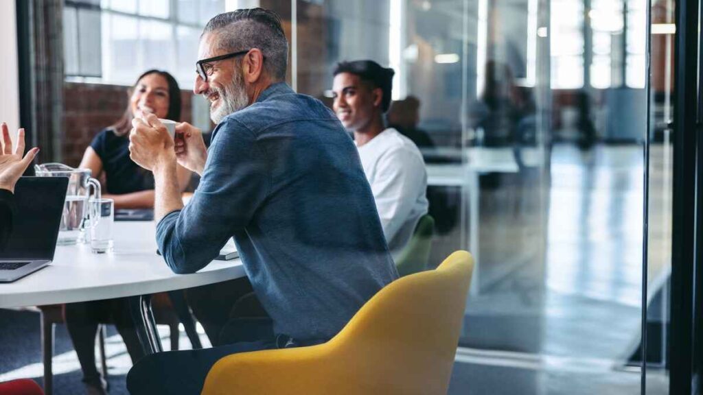 People collaborating in a meeting